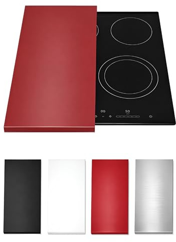 HOMELAY Herdabdeckung Ceranfeld und Herdabdeckung Induktionsfeld (kein GAS) 55 x 33 X 2,5cm – Handgefertigt in Europa – Extrem robust – Ceranfeldabdeckung & Herdplatten Abdeckungen (1,rot)