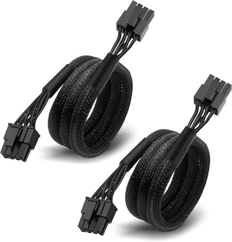 Lot de 2 câbles PCIE pour Corsair & Thermaltake & Rosewill Photon, PSU 8 broches mâle vers PCIe 8 broches (6+2) mâle câble d'alimentation pour alimentation modulaire ARESGAME