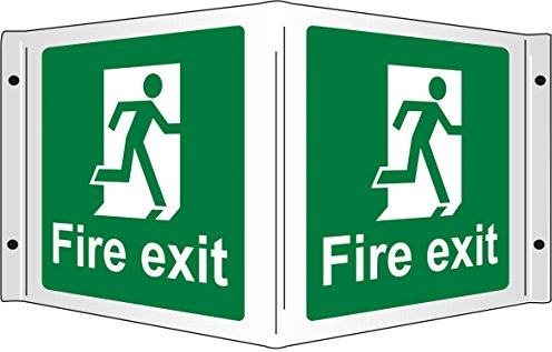 Fire Exit 3D Projecting Sign, 35x20cm