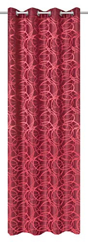 Home fashion Ösenschal Dekostoff Jacquardmusterung, Polyester, Rot, 245 x 140 cm, 1 Einheiten