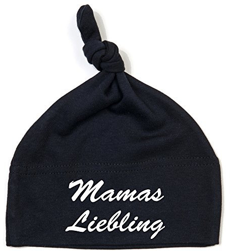 Schnoschi Babymütze in schwarz mit Mamas Liebling hochwertig Bestickt/gestickt