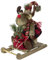Christmas Paradise Weihnachtsfigut Elch auf Holzschlitten 30cm rot-schwarz-kariert Rentier