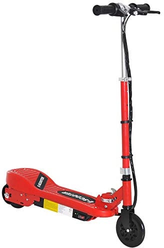HOMCOM 5.5 Inch Kids Electric Scooter for Kids with Hand Brake, 120W Foldable and Adjustable E-Scooter, Up to 12km/h, 10km Range, for Ages 7-14, Red