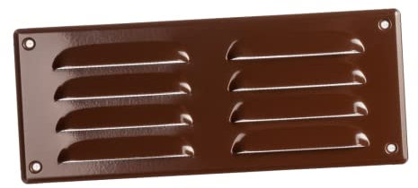 260x105mm / 10x4 inch Brown Metal Air Vent Grille Cover with Insect Mesh - Ventilation Cover