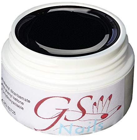 GS-Nails UV Farb-Gel für Nail-Art & Nagel-Design - 5 ml UV-härtendes Cover-Gel - Schwarz - A2