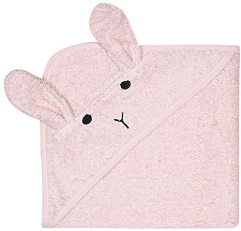 Kindsgut Kapuzenhandtuch Hase aus 100% zertifizierter Baumwolle, kuschelig weich für Babys und Kleinkinder, ideal für zuhause oder unterwegs, Rosa