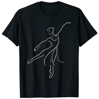 Ballet Dancer Outline Girly Ballerina Lady Dance Girls Gift T-Shirt