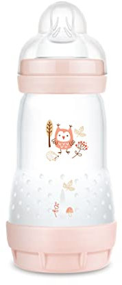MAM Biberon Easy Start Anticolica, con Tettarella in Silicone SkinSoftTM, 2+ Mesi, 260 ml, Rosa