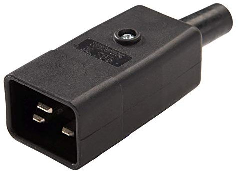 PremiumCord Netzanschluss 230V Stecker 16A, IEC C20, IEC60320, Farbe schwarz