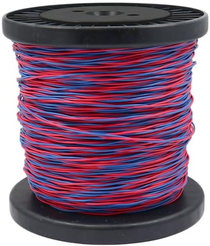 WITTKOWARE YV Schaltdraht, 2x0,6mm, verseilt, Kupfer verzinnt, 100m Draht auf 125mm Kunststoffspule, Adernfarben rot/blau