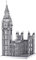 Piececool 3D Puzzle Metal Silver Big Ben Elizabeth Towe, Scenic Buildings Craft Model Kits for Adults to Build, 3D Puzzles Adult Teens for Stainless Steel, Home Decoration, 49 Pieces
