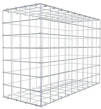 GABIONA Gabione 100 × 70 × 40 cm (L x H x T) – Steinkorb aus 4 mm Draht, Maschenweite 10 × 10 cm, C-Ring Verschluss + Gratis-Zange – ideal für Sichtschutz, Gabionenzaun, Gartenmauer und Steinkorbwand