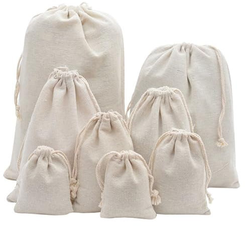 HERZWILD ca.15 * 20cm säckchen 25stk Kleine Beutel mit Kordelzug baumwollsäckchen geschenksäckchen Jutebeutel für Hochzeit Party (15 * 20cm)