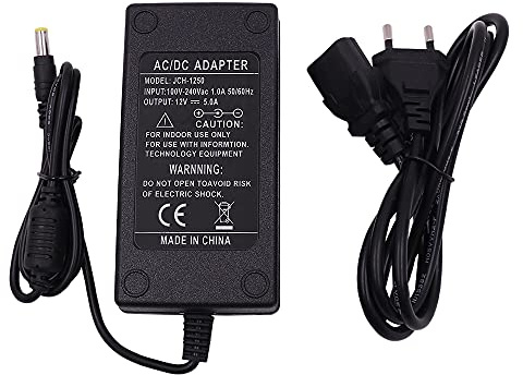 HEGEHE 12V 5A Netzteil Adapter Transformator Stromversorgung für LED Lichtstreifen Lichtband- Euro Stecker