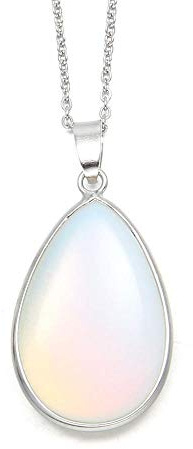 Collier Pendentif Pierre Naturelle Goutte D'eau Türkis Cristal Opale Collier Agated-Opale