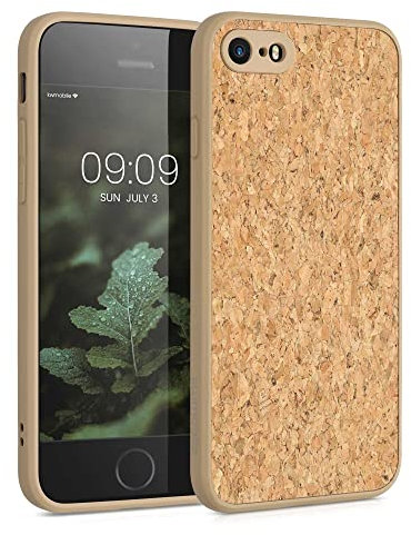 kwmobile Hülle kompatibel mit Apple iPhone SE (2022) / iPhone SE (2020) / iPhone 8 / iPhone 7 - Kork Handyhülle Cover - Schutzhülle TPU Case in Hellbraun