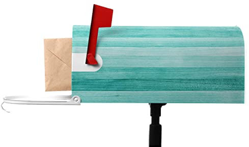 Numland Briefkasten-Wickel, blaugrünes Holz mit Magnetstreifen, Briefkasten-Abdeckung, Garten, Hof, Heimdekoration für den Außenbereich, Standardgröße, 53x45.7 cm, Linien, Türkis