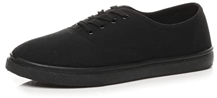 AJVANI Mens Canvas Trainers Plimsoles Plimsolls Shoes lace up Pumps Size