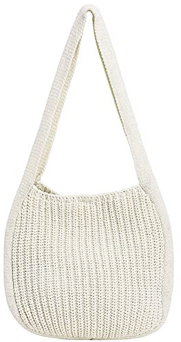 SUKUTU Donna Tote all'uncinetto Borse a Tracolla Grande Shopping Bag Borsa peluche Borsetta a maglia Borse a Tracolla Satchel