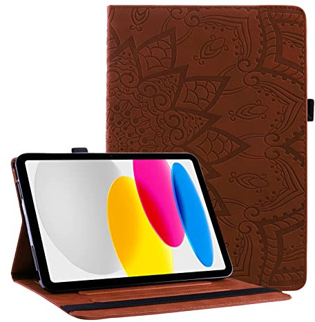 Succtopy Coque pour iPad 11ème Génération 11 Pouces 2025 (A16), iPad 10ème Génération 10.9 Pouces 2022 PU Cuir Cover Tablette Housse de Protection Porte-Crayons Portefeuille Tablet Étui Marron