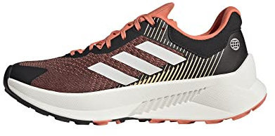 Adidas Damen Terrex Soulstride Flow W Shoes-Low (Non Football), Core Black/Crystal White/Impact Orange, 38 2/3 EU
