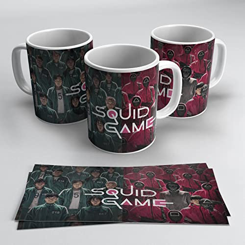 newseny Squid Games Tasse mit ihren Protagonisten – (Merch El Game del Tintenfisch – Serie) (SquidGames Allos)