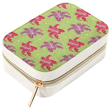 Schmuckkästchen, klein, Rhododendron, Blumenmuster, Grün, Reise-Schmuckkästchen, kleine Organizer, Aufbewahrungsboxen für Frauen und Mädchen