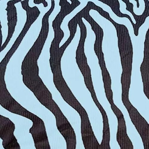 Brama-West Pferde Fliegendecke mit Kreutzgurt Zebra Pferdedecke Schutz vor Insekten - schwarz/hellblau, Gr. 105