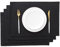 AOKSUNOVA Tischset Schwarz Stoff Platzset Platzdeckchen 4er Set 48 x 33 cm