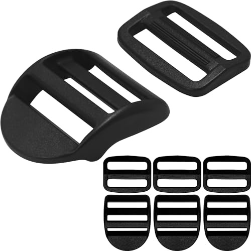 LASIGHT 4 Sets Plastic Ladder Slider Buckles and Tri-glide Slide Clips Adjustable/Lockable