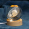 Boule de cristal avec base en bois – Photographie galaxie spatiale – Veilleuse en verre pour mère, épouse, mari, enfants