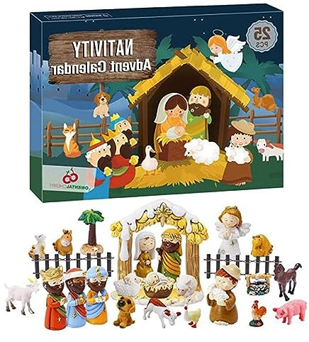 Krippen Adventskalender Set 24 Tage Weihnachten Krippe Christlicher Religiöser Adventskalender Countdown Kreativer Adventskalender