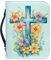 Kuiaobaty Bibelhülle mit Blumenmotiv und Griff, Aquarell-Reißverschluss, PU-Leder, Tragetasche für Mutter, Tochter