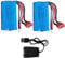 LUFEIS 2pcs Batteria Agli ioni di Litio 7.4v 3000 mAh, con spina a T con caricatore USB, er RC Truck RC e corazzata RC