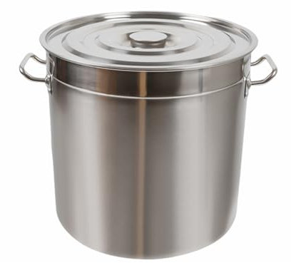 Grande casserole Jumbo avec couvercle 35 l/35 cm x 36 cm, en acier inoxydable, pour la restauration, argenté