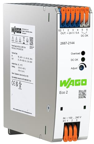 WAGO Compact Stromversorgung ECO 2687-2144 | 1-phasig, Power supply, Hutschienen-Netzteil (DIN-Rail), DC 24 V, 5 A, DC-OK-Kontakt