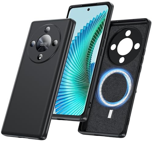 BESINPO Coque Magnétique pour Honor Magic 6 Lite 5G, Militaire Antichoc Arrière Fine en Silicone Anti-Rayures (Noir)