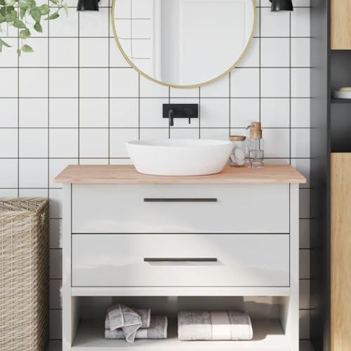 ZEYUAN Encimera de baño Madera Maciza de Haya 100x50x1,5 cm, Encimera Cocina, Tablero para Mesa, Encimera Lavabo, Muebles De Baño - 355985