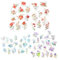PATIKIL 120 Pcs Flower Sticker, 3 Sets Scrapbook Sticker for Laptop, Red, Purple & Blue