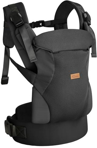 CUBY Sommer Babytrage Neugeborene ab Geburt, 4-in-1 Magnetische Babytrage mit Schnappverschluss mit Sabberlätzchen Einstellbare atmungsaktive Kopf-Nacken-Stütze Kleinkind Baby-Tragetuch Tragetasche