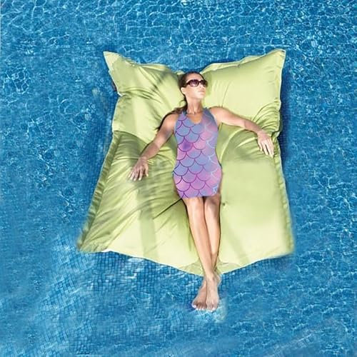Outdoor Sitzsack Schwimmbad Bohnenbeutel Sofa Floating Bohnenbeutel Outdoor Wasserdichte Große Schwimmende Bohnenbeutel Riesiger Pool Seitlicher Sitzsack Stuhl Auf Dem Wasser (Ohne Füllung),Grün,180Cm
