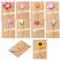 9 Stück Vintage Kraftpapier-Umschläge mit Trockenblumen-Verzierung und leere Grußkarten für Einladungen und Danksagungen - Dekorative Postkarten (10,5 cm x 7,1 cm)