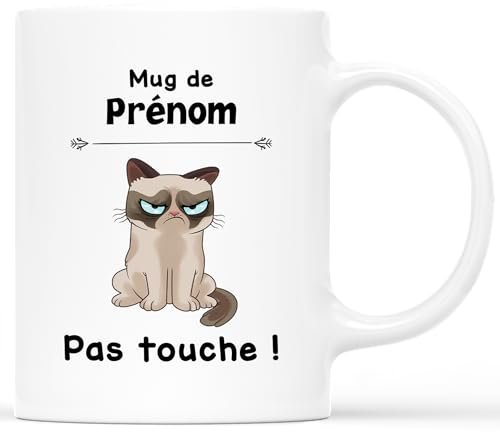 𝗖𝗔𝗗𝗘𝗔𝗨 𝗣𝗟𝗨𝗦 Mug Personnalisé Prénom - Mug De Prenom Pas Touche - Mug Drole, Mug Humour, Tasse Humoristique, Mug Tasse Humour, Mug Drole Homme, Mug Rigolo Femme, Tasse Personnalisée Prénom