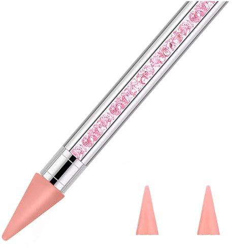WeddHuis Nail Spot Picker Pen Tip Rhinestone Gemstone Crystal Pen Wax Diamond Painting Double Tip Pick Nail Art Gemstone Pen Accessories