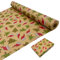 Papier cadeau de Noël pour emballage cadeau : rouleau de papier cadeau kraft imprimé avec sapin de Noël rouge et vert et chapeau 43 cm x 15 m. Papier cadeau recyclable.