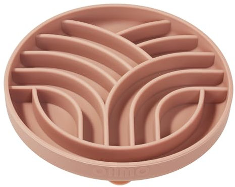 OHMO Slow Feeder Dog Cat Bowl (Small, Tree of Life), Silicone Puppy Food Bowl with Anti-Slip Suction Cup Slow Down Small Dogs Eating Anti Choking, Coral