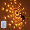 Xinlie 70 LEDs Spinnennetz Licht mit 8 Lichtmodi 1.3M Halloween Deko Lichterkette LED Spinnennetz Licht Wasserdicht Schwarzes Spinnennetz Licht für Party Garten Fenster Innen Außen Dekoration