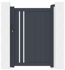 Casanoov Portillon GIONA 1x1,40m Aluminium Gris Anthracite – Design Semi-Ajouré Élégant et Moderne – Robuste Inoxydable Résistant Intempéries – Montage Facile Clôture Jardin Sécurisée 104x136cm