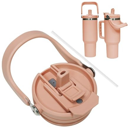 FUFRE Tapa de repuesto para vaso Stanley 40 Oz, taza de repuesto con paja y asa, vaso reutilizable a prueba de fugas y polvo para accesorios Stanley Cup (1 pieza, rosa)
