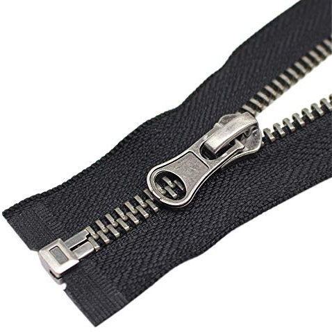 ByaHoGa 2 Stück 40 cm #5 Reißverschluss Metall Reißverschluß teilbar Reissverschluss für Jacken Nähen Mäntel (Altsilber)